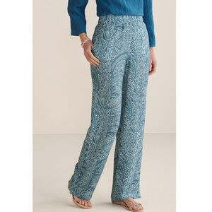 Soft Surroundings Oceo Blue Gauze Wide Leg Pants